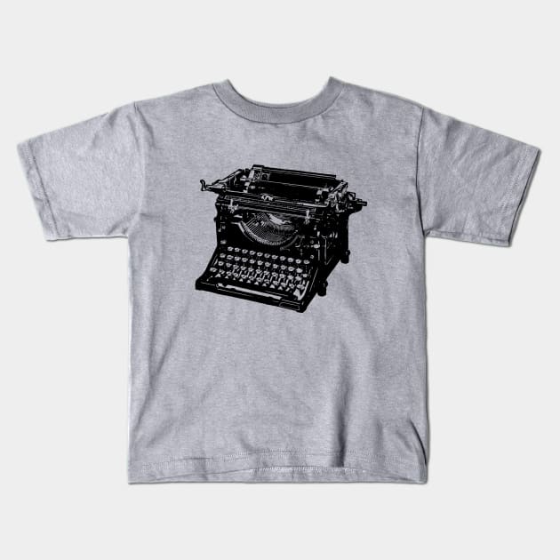 Antique Typewriter Kids T-Shirt by GloopTrekker